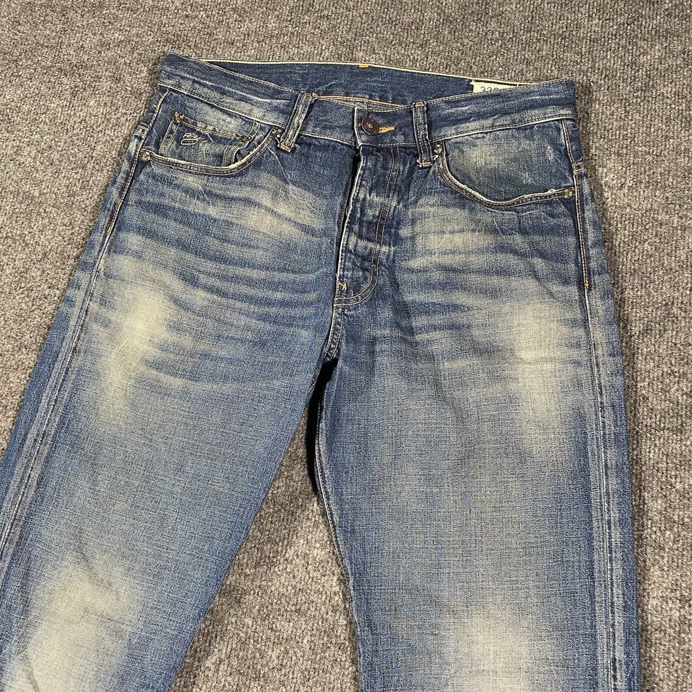 G-Star Raw 3301 Straight Leg Jeans Mens 31x29 Faded Whiskered Blue Denim - Picture 2 of 10